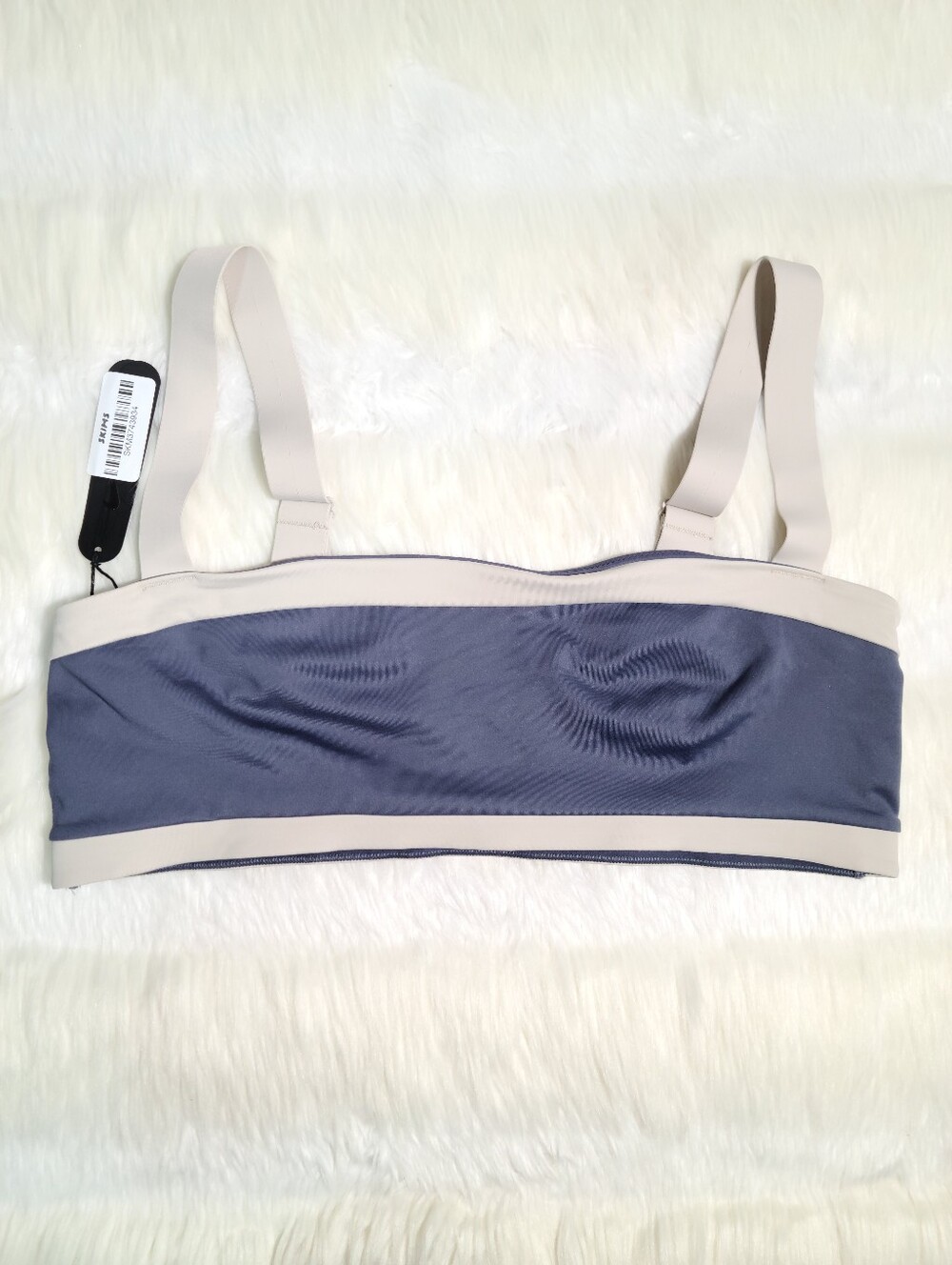 Nike SKIMS Matte Shine Mix Straight Neck Bra Deep Royal Stone Women XL NEW